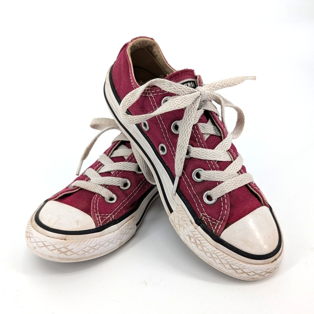 Converse Chuck Taylor All Star Maroon Burgundy Low Top Sneakers Youth 12